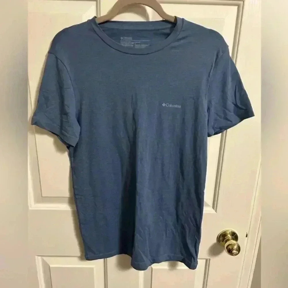 4/$25 Columbia Omni-Wick T-Shirt Men's Size S Cadet Blue Quick Dry